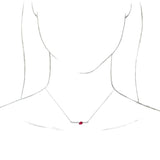 Platinum Pear Natural Ruby Accented Bar Necklace - view 3