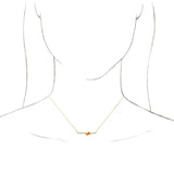 14K Gold Pear Natural Citrine Accented Bar Necklace - Yellow Gold - view 3