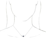 14K Gold Pear Lab-Grown Alexandrite Accented V Necklace - White Gold - view 3
