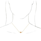 14K Gold Pear Natural Citrine Accented V Necklace - Yellow Gold - view 3