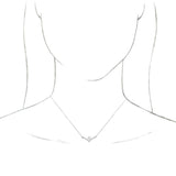 Platinum Pear Natural White Sapphire Accented V Necklace - view 3