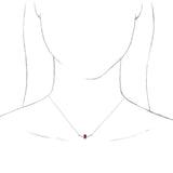 Platinum Pear Natural Mozambique Garnet Accented V Necklace - view 3