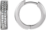 14K Gold Round Natural Diamond Accented Hoop Earrings VI