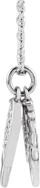 Platinum Accented Angel Wings Necklace or Pendant - view 2