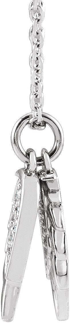 Platinum Accented Angel Wings Necklace or Pendant - view 2