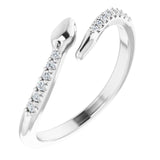Platinum Round Natural Diamond Snake Bypass Ring