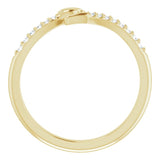 14K Gold Round Natural Diamond Snake Bypass Ring - Yellow Gold - view 2