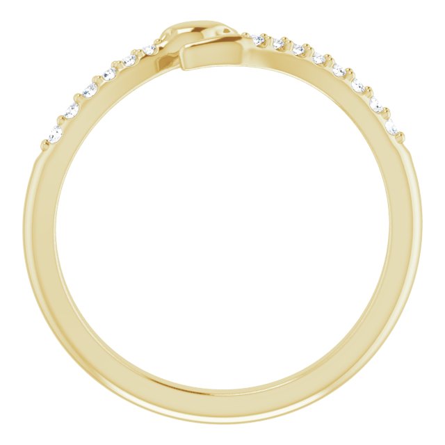 14K Gold Round Natural Diamond Snake Bypass Ring - Yellow Gold - view 2