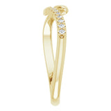 14K Gold Round Natural Diamond Snake Bypass Ring - Yellow Gold - view 4