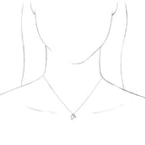 Platinum Round Natural Diamond Double Leaf Necklace or Pendant - view 3
