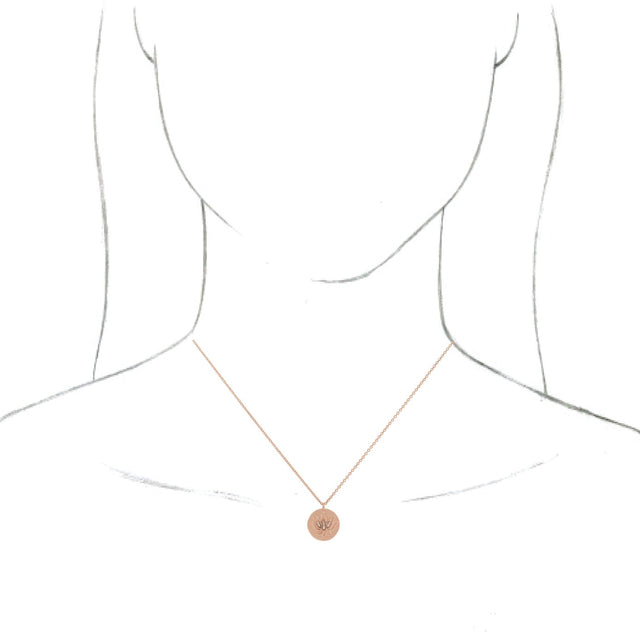 14K Gold Lotus Necklace or Pendant - Rose Gold - view 3