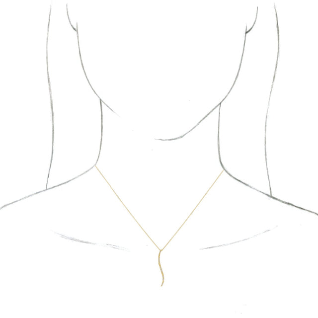 14K Gold Freeform Bar Necklace or Pendant - Yellow Gold - view 3
