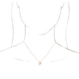 14K Gold Round Natural Diamond Double Leaf Necklace or Pendant - Rose Gold - view 3