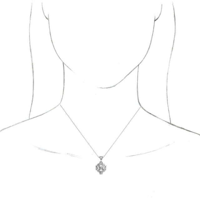 14K Gold Vintage-Inspired Necklace or Pendant - White Gold - view 3