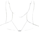 Platinum Marquise Natural Diamond Geometric Necklace - view 3