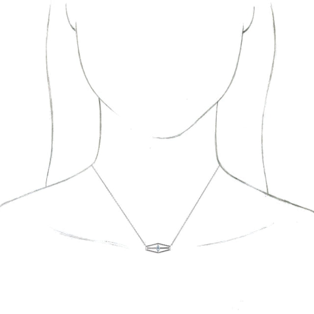 Platinum Marquise Natural Diamond Geometric Necklace - view 3
