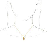 14K Gold Oval Natural Citrine Halo-Style Necklace or Pendant - Yellow Gold - view 3