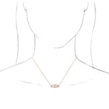 14K Gold Marquise Natural Diamond Geometric Necklace - Rose Gold - view 3