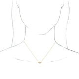 14K Gold Straight Baguette Natural Diamond Geometric Necklace - Yellow Gold - view 3