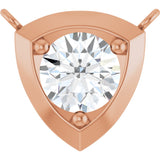 14K Gold Round Lab-Grown Diamond Solitaire Necklace – up to 1/10 CTW - Rose Gold