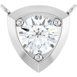 Platinum Round Lab-Grown Diamond Solitaire Necklace – up to 1/10 CTW