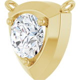 14K Gold Round Lab-Grown Diamond Solitaire Necklace – up to 1/10 CTW - Yellow Gold - view 2