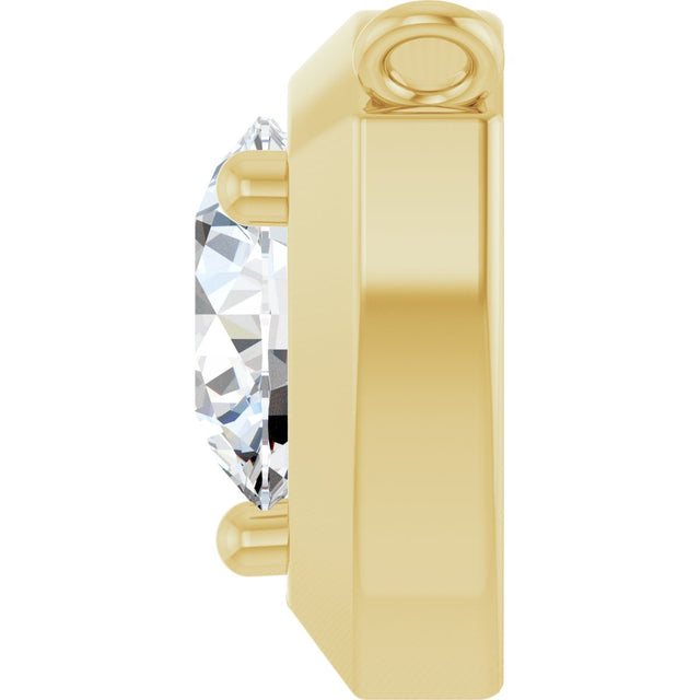 14K Gold Round Lab-Grown Diamond Solitaire Necklace – up to 1/10 CTW - Yellow Gold - view 3