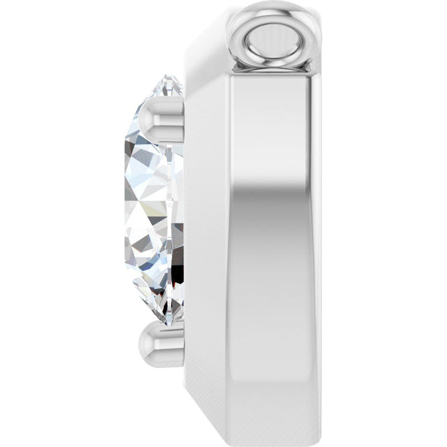 Platinum Round Natural Diamond Solitaire Necklace – up to 1/10 CTW - view 3