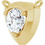 14K Gold Round Natural Diamond Solitaire Necklace – up to 1/10 CTW - Yellow Gold - view 2