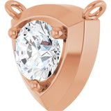 14K Gold Round Natural Diamond Solitaire Necklace – up to 1/10 CTW - Rose Gold - view 2