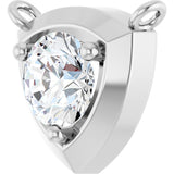 Platinum Round Lab-Grown Diamond Solitaire Necklace – up to 1/10 CTW - view 2