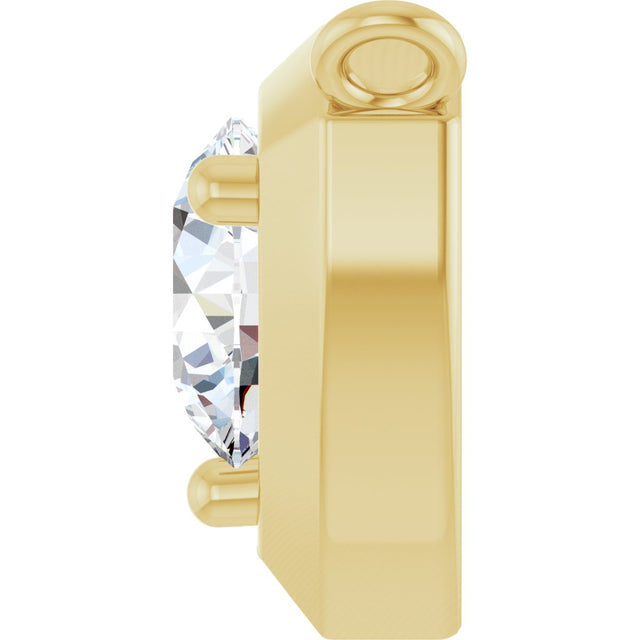 14K Gold Round Natural Diamond Solitaire Necklace – up to 1/10 CTW - Yellow Gold - view 3