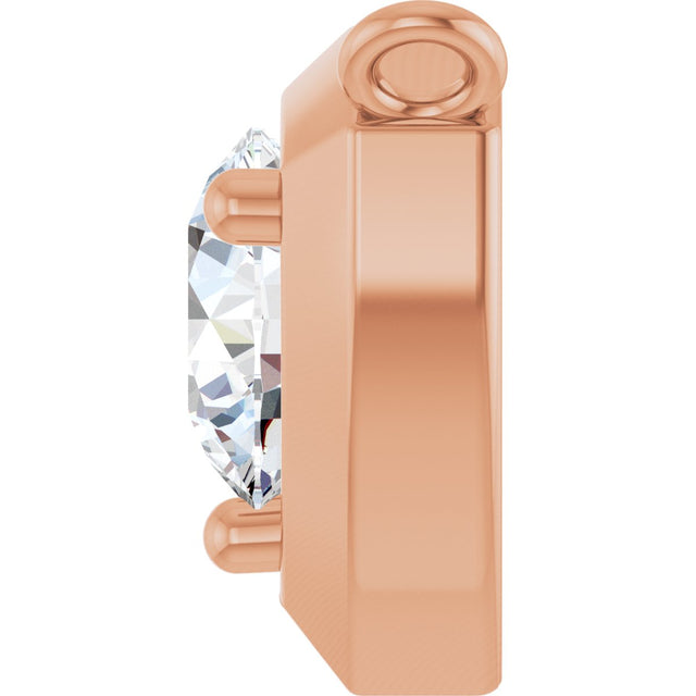 14K Gold Round Natural Diamond Solitaire Necklace – up to 1/10 CTW - Rose Gold - view 3