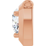 14K Gold Round Lab-Grown Diamond Solitaire Necklace – up to 1/10 CTW - Rose Gold - view 3