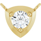 14K Gold Round Natural Diamond Solitaire Necklace – up to 1/10 CTW - Yellow Gold