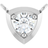 Platinum Round Lab-Grown Diamond Solitaire Necklace – up to 1/10 CTW