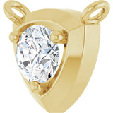 14K Gold Round Lab-Grown Diamond Solitaire Necklace – up to 1/10 CTW - Yellow Gold - view 2