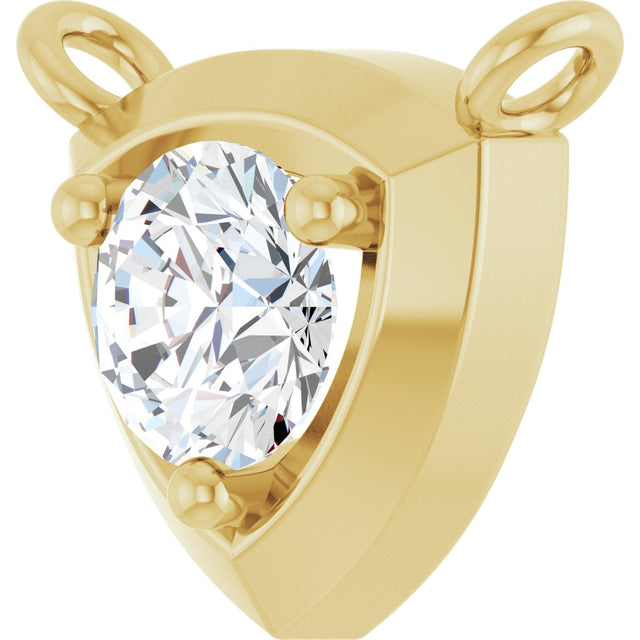 14K Gold Round Lab-Grown Diamond Solitaire Necklace – up to 1/10 CTW - Yellow Gold - view 2
