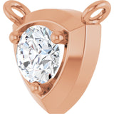 14K Gold Round Natural Diamond Solitaire Necklace – up to 1/10 CTW - Rose Gold - view 2