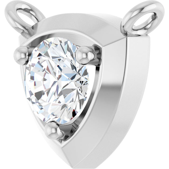 Platinum Round Lab-Grown Diamond Solitaire Necklace – up to 1/10 CTW - view 2