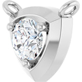 14K Gold Round Natural Diamond Solitaire Necklace – up to 1/10 CTW - White Gold - view 2