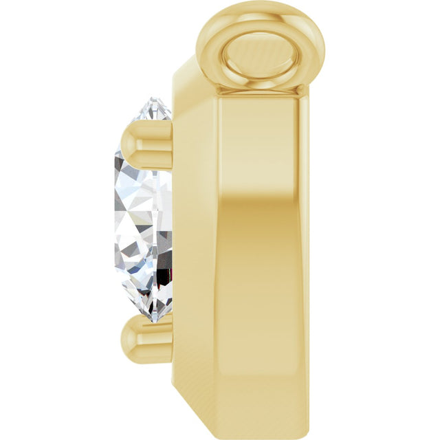 14K Gold Round Natural Diamond Solitaire Necklace – up to 1/10 CTW - Yellow Gold - view 3