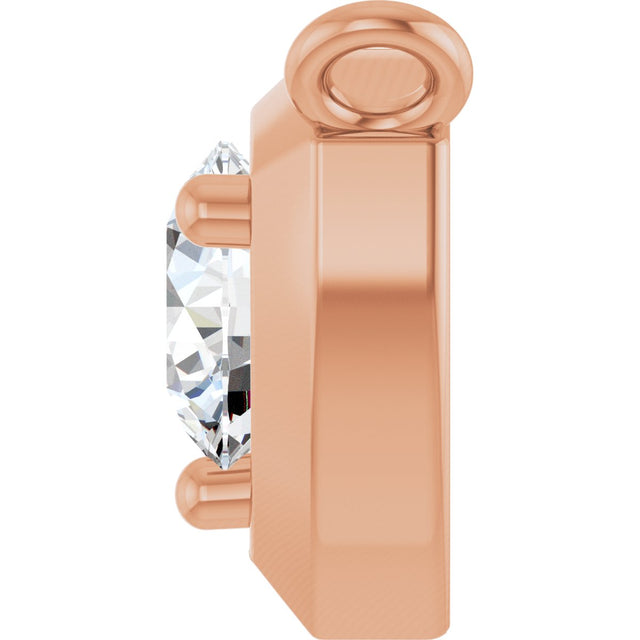 14K Gold Round Lab-Grown Diamond Solitaire Necklace – up to 1/10 CTW - Rose Gold - view 3