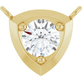 14K Gold Round Lab-Grown Diamond Solitaire Necklace – up to 1/10 CTW - Yellow Gold