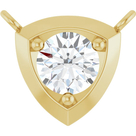 14K Gold Round Lab-Grown Diamond Solitaire Necklace – up to 1/10 CTW - Yellow Gold