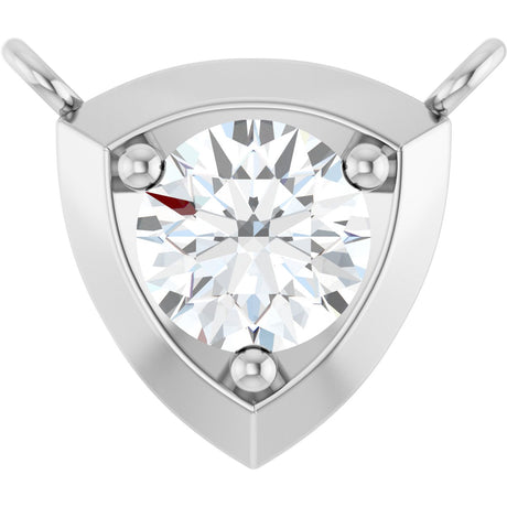 Platinum Round Lab-Grown Diamond Solitaire Necklace – up to 1/10 CTW