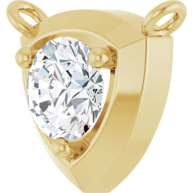 14K Gold Round Natural Diamond Solitaire Necklace – up to 1/10 CTW - Yellow Gold - view 2