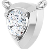 14K Gold Round Lab-Grown Diamond Solitaire Necklace – up to 1/10 CTW - White Gold - view 2