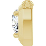 14K Gold Round Natural Diamond Solitaire Necklace – up to 1/10 CTW - Yellow Gold - view 3