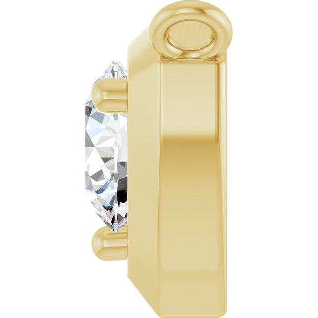 14K Gold Round Lab-Grown Diamond Solitaire Necklace – up to 1/10 CTW - Yellow Gold - view 3